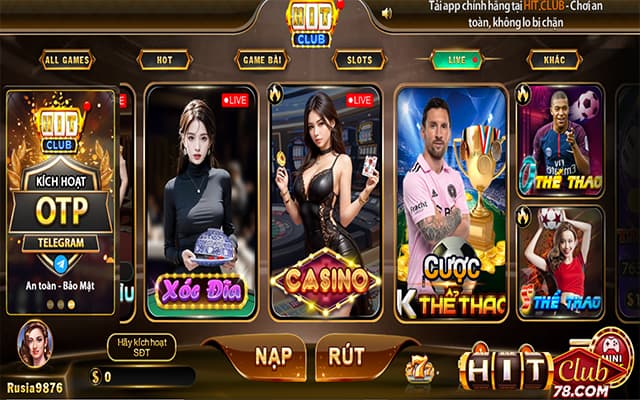 Tham gia live casino HitClub cực kỳ đơn giản